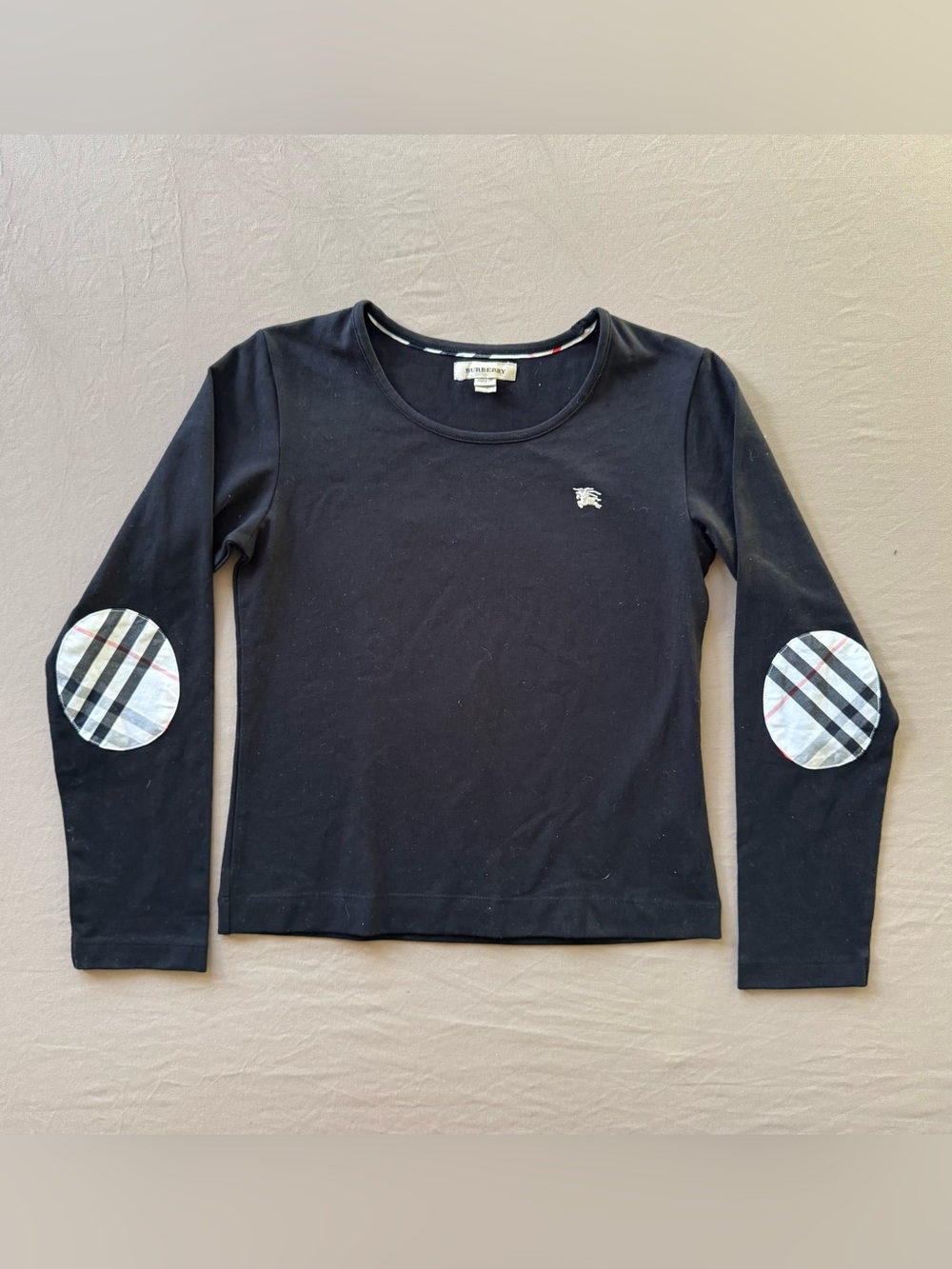 KIDS Burberry Elbow Patch Long Sleeve Tee